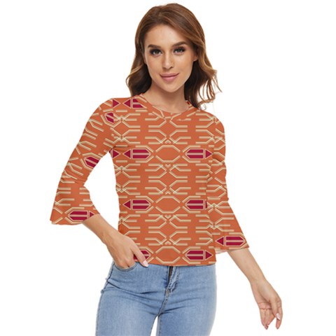 Abstract Pattern Geometric Backgrounds  Bell Sleeve Top by Eskimos