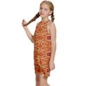 Abstract pattern geometric backgrounds  Kids  Halter Collar Waist Tie Chiffon Dress View2