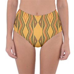 Abstract Pattern Geometric Backgrounds  Reversible High-waist Bikini Bottoms by Eskimos