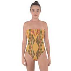 Abstract Pattern Geometric Backgrounds  Tie Back One Piece Swimsuit by Eskimos