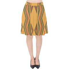 Abstract Pattern Geometric Backgrounds  Velvet High Waist Skirt by Eskimos