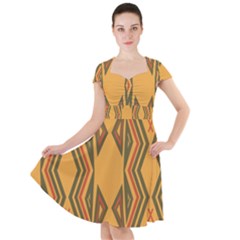 Abstract Pattern Geometric Backgrounds  Cap Sleeve Midi Dress by Eskimos