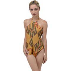 Abstract Pattern Geometric Backgrounds  Go With The Flow One Piece Swimsuit by Eskimos