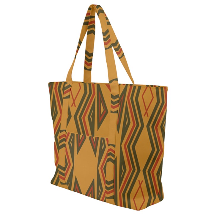 Abstract pattern geometric backgrounds  Zip Up Canvas Bag