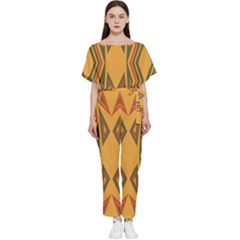 Abstract Pattern Geometric Backgrounds  Batwing Lightweight Chiffon Jumpsuit by Eskimos