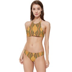 Abstract Pattern Geometric Backgrounds  Banded Triangle Bikini Set