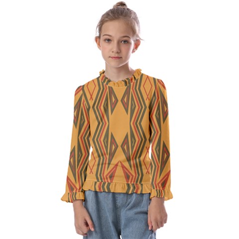 Abstract Pattern Geometric Backgrounds  Kids  Frill Detail Tee by Eskimos