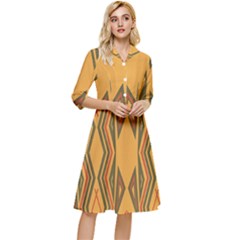 Abstract Pattern Geometric Backgrounds  Classy Knee Length Dress by Eskimos