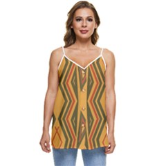 Abstract Pattern Geometric Backgrounds  Casual Spaghetti Strap Chiffon Top by Eskimos