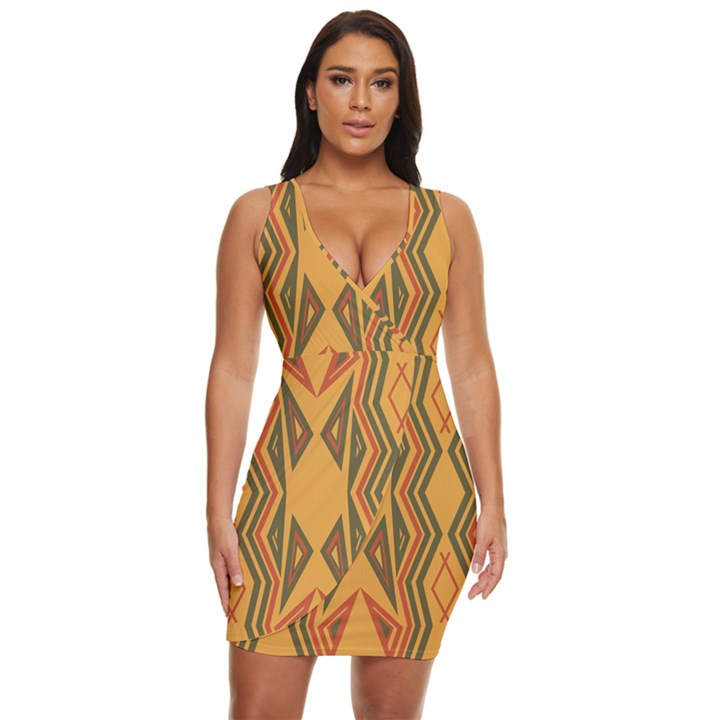 Abstract pattern geometric backgrounds  Draped Bodycon Dress