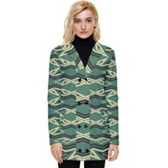 Abstract Pattern Geometric Backgrounds Button Up Hooded Coat 