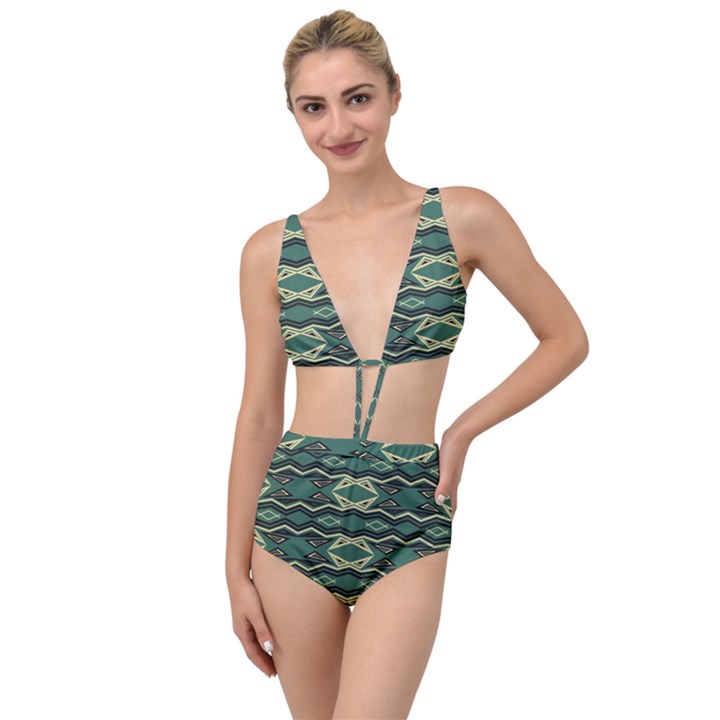 Abstract pattern geometric backgrounds Tied Up Two Piece Swimsuit