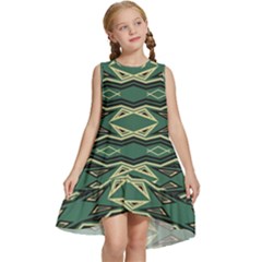 Abstract Pattern Geometric Backgrounds Kids  Frill Swing Dress by Eskimos