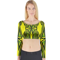 Abstract Pattern Geometric Backgrounds Long Sleeve Crop Top by Eskimos