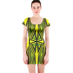 Abstract Pattern Geometric Backgrounds Short Sleeve Bodycon Dress by Eskimos