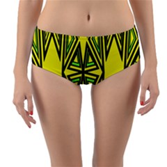 Abstract Pattern Geometric Backgrounds Reversible Mid-waist Bikini Bottoms by Eskimos