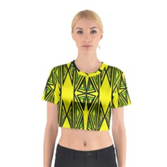 Abstract Pattern Geometric Backgrounds Cotton Crop Top by Eskimos