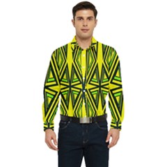 Abstract Pattern Geometric Backgrounds Men s Long Sleeve  Shirt