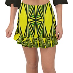 Abstract Pattern Geometric Backgrounds Fishtail Mini Chiffon Skirt by Eskimos