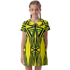 Abstract Pattern Geometric Backgrounds Kids  Asymmetric Collar Dress by Eskimos