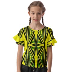 Abstract Pattern Geometric Backgrounds Kids  Cut Out Flutter Sleeves