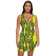 Abstract Pattern Geometric Backgrounds Draped Bodycon Dress