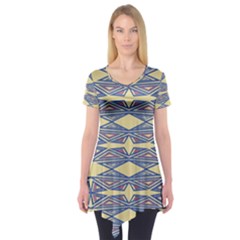 Abstract Pattern Geometric Backgrounds  Short Sleeve Tunic  by Eskimos