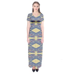 Abstract Pattern Geometric Backgrounds  Short Sleeve Maxi Dress by Eskimos