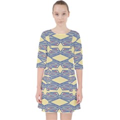 Abstract Pattern Geometric Backgrounds  Quarter Sleeve Pocket Dress by Eskimos