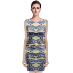 Abstract Pattern Geometric Backgrounds  Sleeveless Velvet Midi Dress