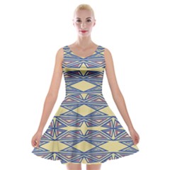 Abstract Pattern Geometric Backgrounds  Velvet Skater Dress