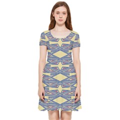 Abstract Pattern Geometric Backgrounds  Inside Out Cap Sleeve Dress by Eskimos