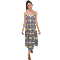 Abstract Pattern Geometric Backgrounds  Halter Tie Back Dress  by Eskimos