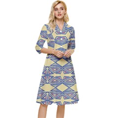 Abstract Pattern Geometric Backgrounds  Classy Knee Length Dress