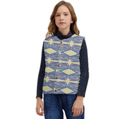 Abstract Pattern Geometric Backgrounds  Kid s Short Button Up Puffer Vest	