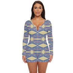 Abstract Pattern Geometric Backgrounds  Long Sleeve Boyleg Swimsuit by Eskimos