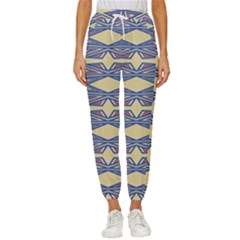 Abstract Pattern Geometric Backgrounds  Cropped Drawstring Pants by Eskimos