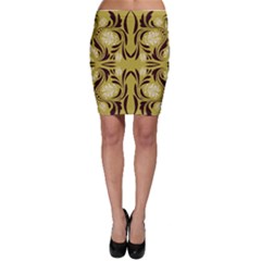 Folk Flowers Print Floral Pattern Ethnic Art Bodycon Skirt by Eskimos