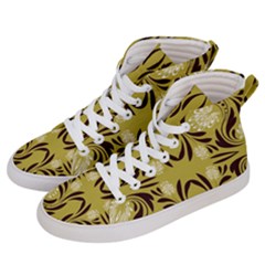 Folk Flowers Print Floral Pattern Ethnic Art Men s Hi-top Skate Sneakers by Eskimos