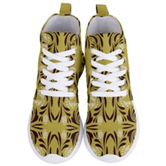 Folk Flowers Print Floral Pattern Ethnic Art Women s Lightweight High Top Sneakers by Eskimos