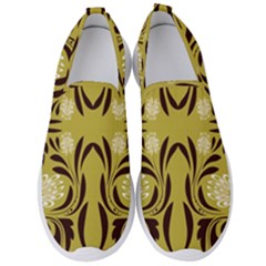 Folk Flowers Print Floral Pattern Ethnic Art Men s Slip On Sneakers by Eskimos