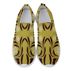 Folk Flowers Print Floral Pattern Ethnic Art Women s Slip On Sneakers by Eskimos