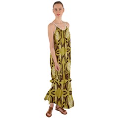 Folk Flowers Print Floral Pattern Ethnic Art Cami Maxi Ruffle Chiffon Dress by Eskimos