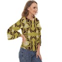 Folk flowers print Floral pattern Ethnic art Cut Out Wide Sleeve Top View3