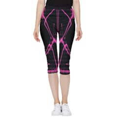 Officially Sexy Pink & Black Laser Inside Out Lightweight Velour Capri Leggings  by OfficiallySexy