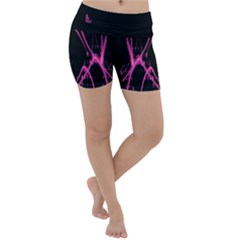 Officially Sexy Pink & Black Laser Lightweight Velour Yoga Shorts by OfficiallySexy