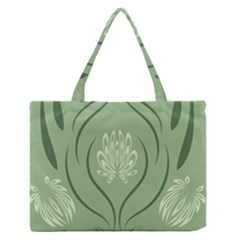 Folk Flowers Print Floral Pattern Ethnic Art Zipper Medium Tote Bag by Eskimos