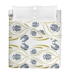 Folk Flowers Print Floral Pattern Ethnic Art Duvet Cover Double Side (full/ Double Size) by Eskimos