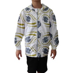 Folk Flowers Print Floral Pattern Ethnic Art Kids  Hooded Windbreaker by Eskimos