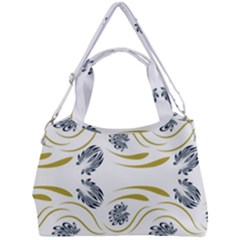 Folk Flowers Print Floral Pattern Ethnic Art Double Compartment Shoulder Bag by Eskimos